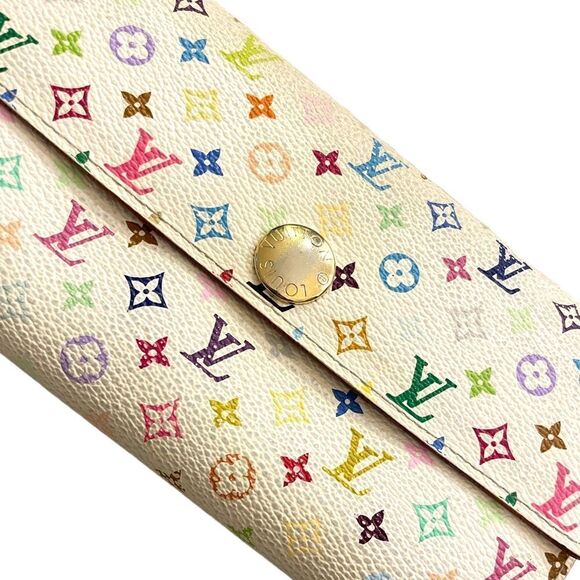 LOUIS VUITTON Paris Vintage Monogram Multicolor Sarah Wallet (White) - Picture 3 of 13